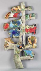 TRIVIGNO Helen 1920-1985,Tree of Life Filled with Birds,Neal Auction Company US 2007-04-14