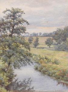 TROBRIDGE George 1857-1909,TREE REFLECTIONS ON THE RIVER,Ross's Auctioneers and values IE 2021-12-08
