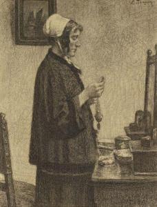 TRONCY Émile 1859-1943,Femme debout devant son miroir,1901,Millon & Associés FR 2018-10-15