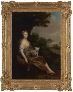 TROOST Cornelis,Portrait of a woman, seated in a landscape, as an ,1732,Christie's 2022-06-16