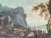 TROOST Willem I 1684-1759,A river landscape with a town,Christie's GB 2002-01-23
