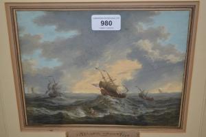 TROOST Willem I 1684-1759,square riggers in a heavy sea,Lawrences of Bletchingley GB 2019-06-11