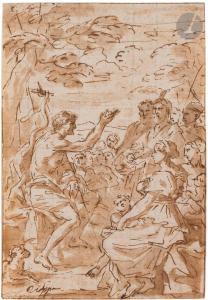 TROPPA Girolamo 1637-1710,Saint Jean-Baptiste prêchant dans le désert,Ader FR 2023-03-20