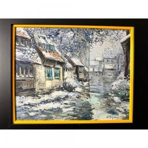 TROTZIER Jean Bernard 1950,BRUGES EN HIVER,Herbette FR 2024-01-18