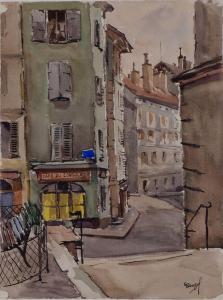 TROUSSEF 1900-1900,une vue sur le café du consulat,Dogny Auction CH 2012-11-27