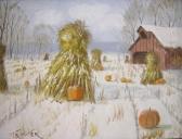TROVER Joseph 1919-2002,Winter Pumpkins and Corn shocks,Wickliff & Associates US 2008-09-20