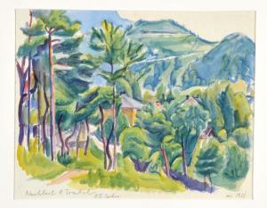 TRUBEL Otto 1885-1966,Häuser in Waldlandschaft,c.1921,Allgauer DE 2016-04-08