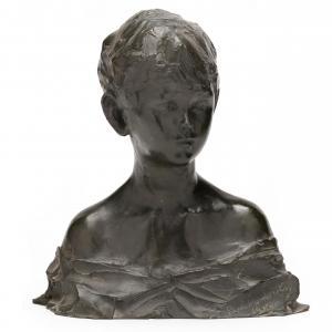 TRUBEZKOJ Pavel Petrovic 1866-1938,Bust of a Boy,1915,Leland Little US 2024-03-15