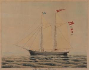 TRUELSEN Mathias Jacob Theodor,A ship's portrait of Astrid of Esbjerg,Bruun Rasmussen 2024-01-22