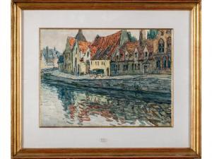 TRUFFAUT Fernand Fortuné 1866-1955,Canal à Bruges.,Hôtel des ventes d'Avignon FR 2024-02-10