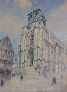 TRUFFAUT Fernand Fortuné 1866-1955,Lisieux, église saint Jacques,Bayeux Encheres FR 2023-12-10