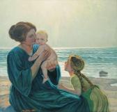 TRUPPE Karl 1887-1959,Mother with Children on the Beach,Stahl DE 2018-06-23