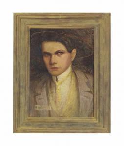 TRUSCHINSKY C,Portrait of a man, bust-length, in a lilac jacket ,1906,Christie's GB 2013-11-26