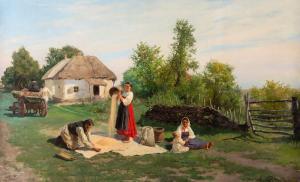 TRUTOVSKY KONSTANTIN ALEXANDROVICH,Summer Chores in the Village,1890,Shapiro Auctions 2022-10-15