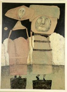 TRUXELL Ann 1900-1900,Figures in an otherworldly landscape.,1960,Locati US 2009-01-13