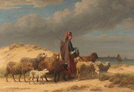 TSCHAGGENY Edmond Jean Baptiste,La bergère et ses moutons,1868,Cornette de Saint Cyr 2021-10-25