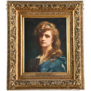 TSCHAGGENY Frédéric 1851-1921,Portrait d\’une élégante,Herbette FR 2023-01-29