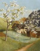TSCHAN Rudolf 1848-1919,Blühende Obstbäume,Dobiaschofsky CH 2012-05-12