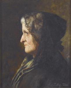 TSCHAN Rudolf 1848-1919,Brustbildnis einer alten Dame mit schwarzem Schlei,Dobiaschofsky 2009-11-11