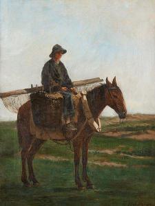TSCHARNER Theodore 1826-1906,Pêcheur de crevettes à cheval,Horta BE 2019-05-27