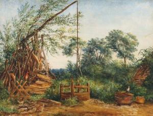 TSCHERNING Eleonore 1817-1890,Summer landscape with a well,Bruun Rasmussen DK 2018-08-27