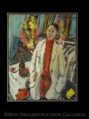 TSCHERNJAWSKI Alex 1933,Self Portrait and Gladiolas,New Orleans Auction US 2015-12-04