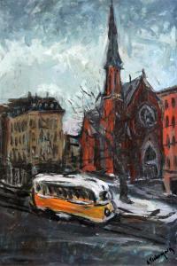 TSCHERNJAWSKI Alex 1933,Street scene with trolley bus,Gorringes GB 2015-12-10
