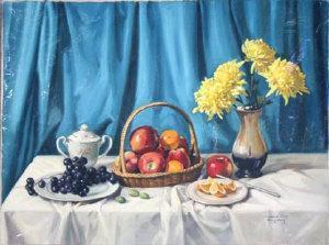 TSOY Francis,FLOWERS AND FRUIT ON A TABLE,Anderson & Garland GB 2009-11-03
