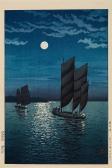 TSUCHIYA KOITSU,Fisher boats in Shinagawa Bay by the light of the ,1935,Lempertz 2016-06-11