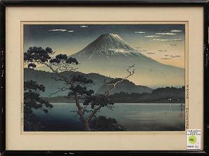 TSUCHIYA KOITSU 1870-1949,Lake Sai Sunset,1938,Clars Auction Gallery US 2013-06-16