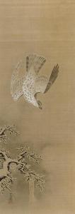 TSUNENOBU Kano 1636-1713,Hawk in a snowy landscape,Christie's GB 2009-05-13