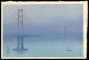 TSURUOKA Kakunen 1892-1977,Golden Gate Bridge,1936,Floating World Gallery Ltd. US 2011-03-19