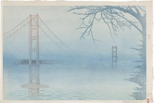 TSURUOKA Kakunen 1892-1977,Golden Gate Bridge in Fog ( Kiri no kinmonkyo ) S,20th century,Sotheby's 2023-05-10