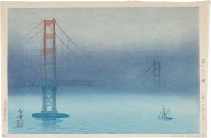 TSURUOKA Kakunen,Golden Gate Bridge in Fog ( Kiri no kinmonkyo ) Sh,1937,Sotheby's 2023-05-10