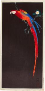 TSURUOKA Kakunen 1892-1977,Macaw on a flowering branch Showa period,1940,Sotheby's GB 2023-05-10