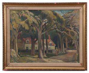 TUCK Horace Walter 1876-1951,Wooded landscape with figure and cottage,Keys GB 2020-02-19