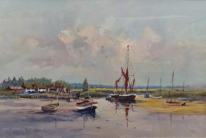 Tuck John 1900-1900,Fishing boats on estuary,The Cotswold Auction Company GB 2020-07-28
