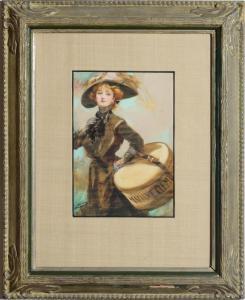 TUCK William Henry 1874-1882,LADY WITH A HAT BOX,Stair Galleries US 2015-10-24