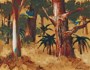 TUCKER Albert Lee 1914-1999,Parrots and Bush,1967,Menzies Art Brands AU 2023-11-29