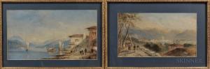 TUCKER Edward Junior 1847-1910,Two Continental Views of Lakes and Mountains,Skinner US 2018-01-12