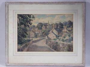 TUCKER James Walker 1898-1972,Sapperton with church,Smiths of Newent Auctioneers GB 2024-01-04