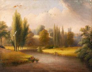 TUCKER John Wallace 1808-1869,View of the River Teign,1842,Bearnes Hampton & Littlewood 2023-01-17