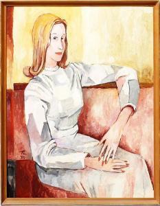 TUCKERMANN Geert 1915-1989,Portrait einer sitzender Dame,1971,Reiner Dannenberg DE 2021-03-29