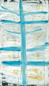 TUCKSON Tony 1921-1973,BLUE VERTICAL ON WHITE AND YELLOW,1971,Deutscher and Hackett AU 2024-04-24