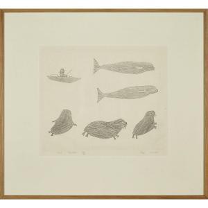 TUCKYASHUK 1898-1972,MAN WATCHING SEA ANIMALS,1963,Waddington's CA 2016-03-28
