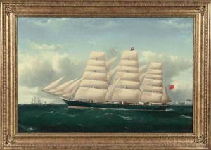 TUDGAY Frederick J 1841-1921,Portrait of a Three-masted Vessel,1872,Skinner US 2017-03-04
