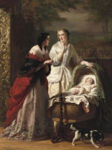 TUERLINCKX Louis 1820-1894,Admiring the newborn,Christie's GB 2011-05-11