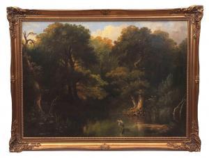 TUITE Joseph Thomas 1800-1875,Heron in woodland pool,Keys GB 2019-03-29