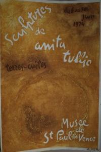 TULLIO Anita 1935-2014,Affiche lithographiée d'exposition au Musée de Sai,Rossini FR 2017-09-05