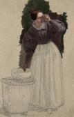 TUNICA Christian,Junge Eierverkäuferin beim Prüfen ihrer Ware,1834,Galerie Bassenge 2014-05-30